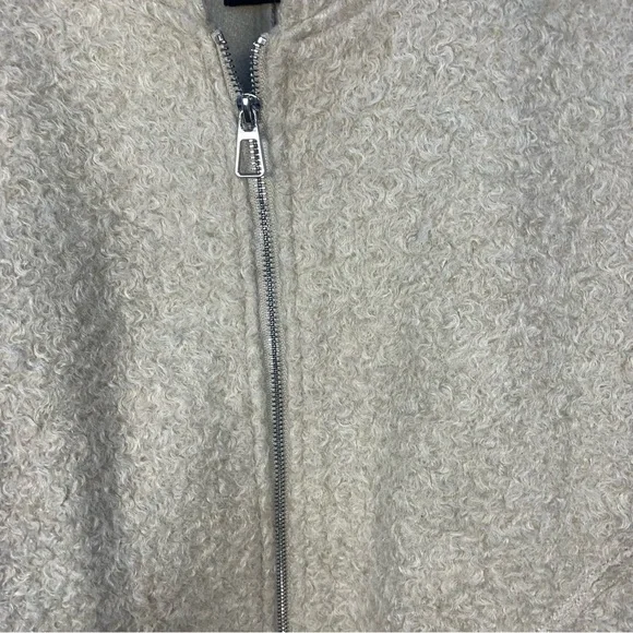 Zara Boucle Oversized Bomber Jacket Zipper - Picture 8 of 13